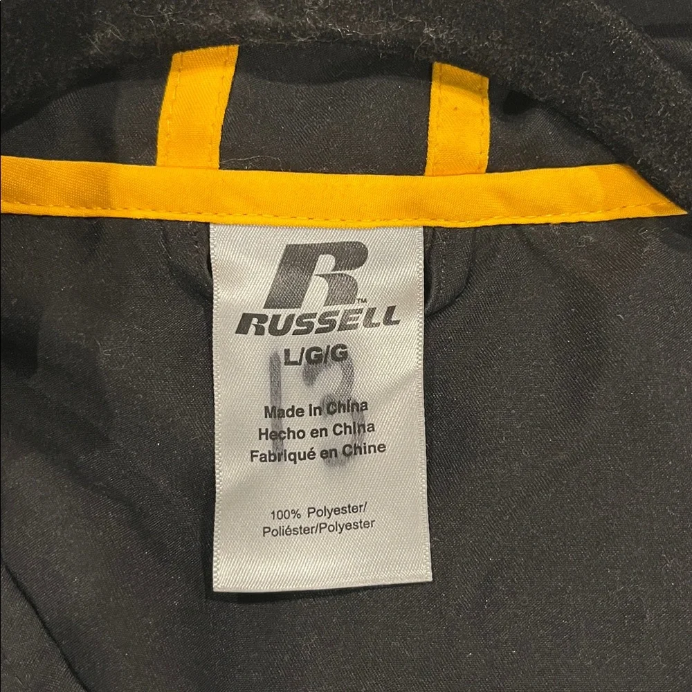 Cal State Embroidered Patch Zipper Lightweight Jacket Windbreaker Black Yellow L - Picture 10 of 12